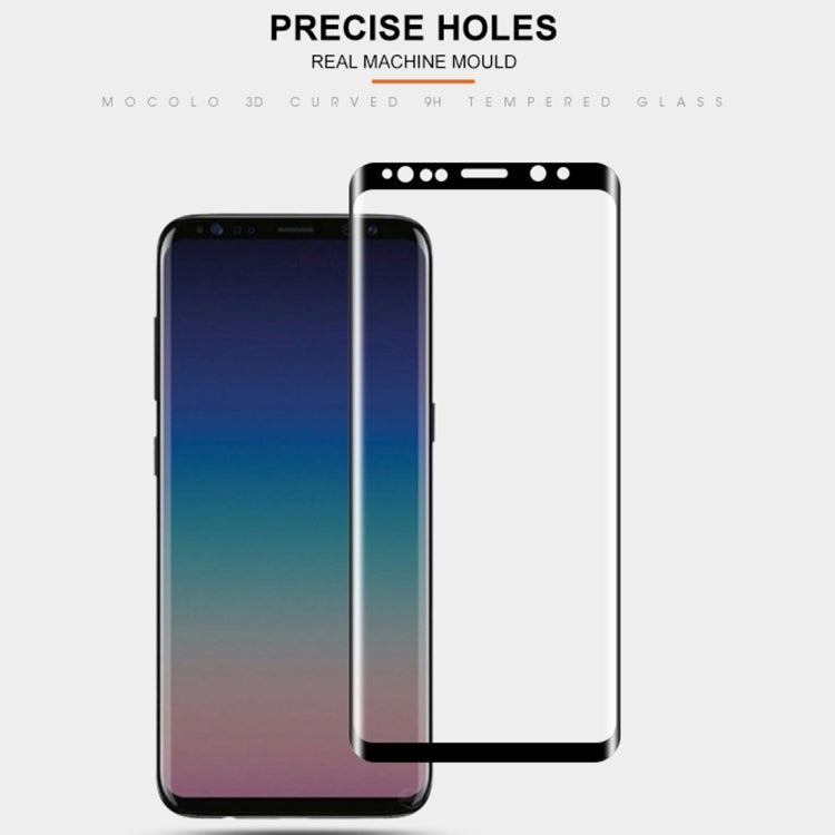 mocolo Full Glue 0.33mm 9H 3D Round Edge Tempered Glass Film for Galaxy S9+ (Black)