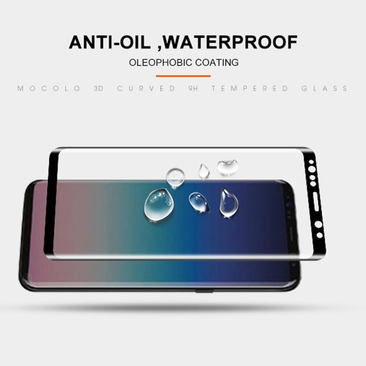 mocolo Full Glue 0.33mm 9H 3D Round Edge Tempered Glass Film for Galaxy S9+ (Black)