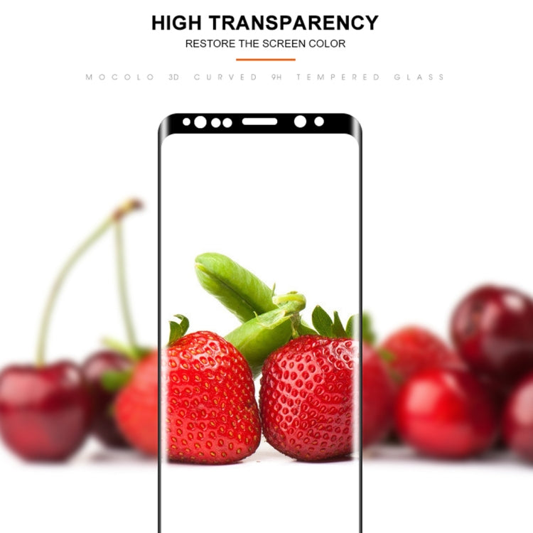 mocolo Full Glue 0.33mm 9H 3D Round Edge Tempered Glass Film for Galaxy S9+ (Black)