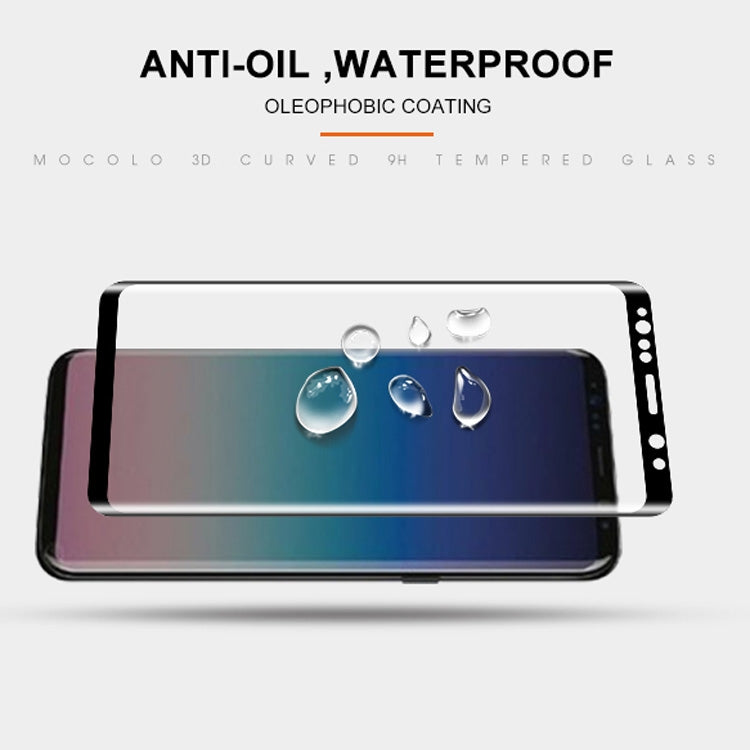 mocolo Full Glue 0.33mm 9H 3D Round Edge Tempered Glass Film for Galaxy S9 (Black)