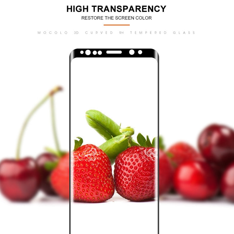 mocolo Full Glue 0.33mm 9H 3D Round Edge Tempered Glass Film for Galaxy S9 (Black)