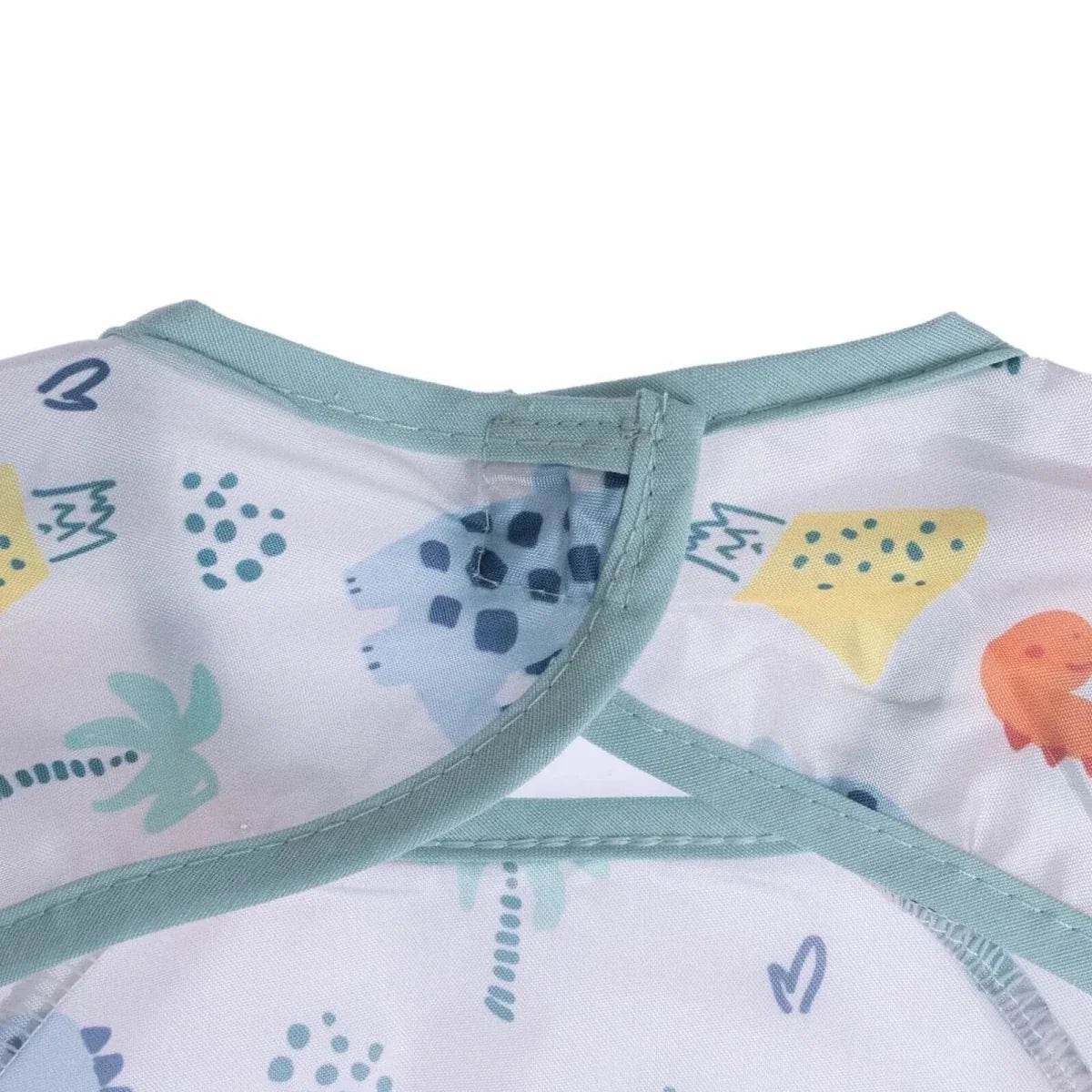Messy Duck Long Sleeve Baby Coverall Bib - Dinosaur
