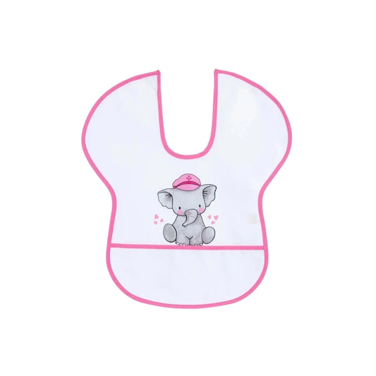 Messy Duck Wipe-Clean Short Sleeve Bib - Cute Elephant