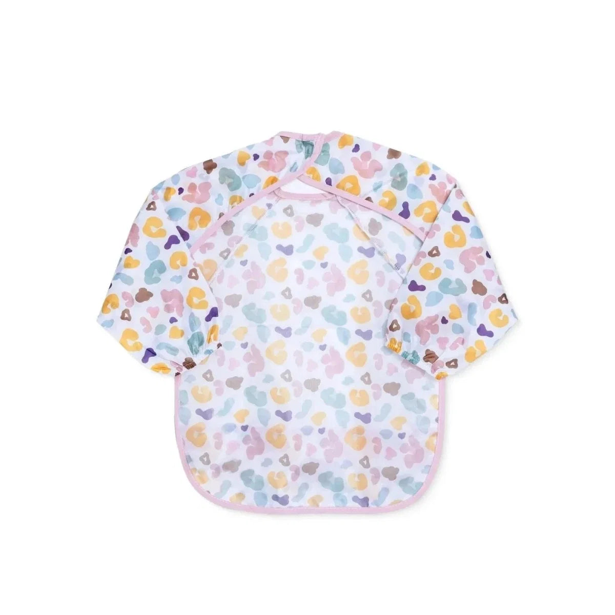 Messy Duck Long Sleeve Baby Coverall Bib - Leopard