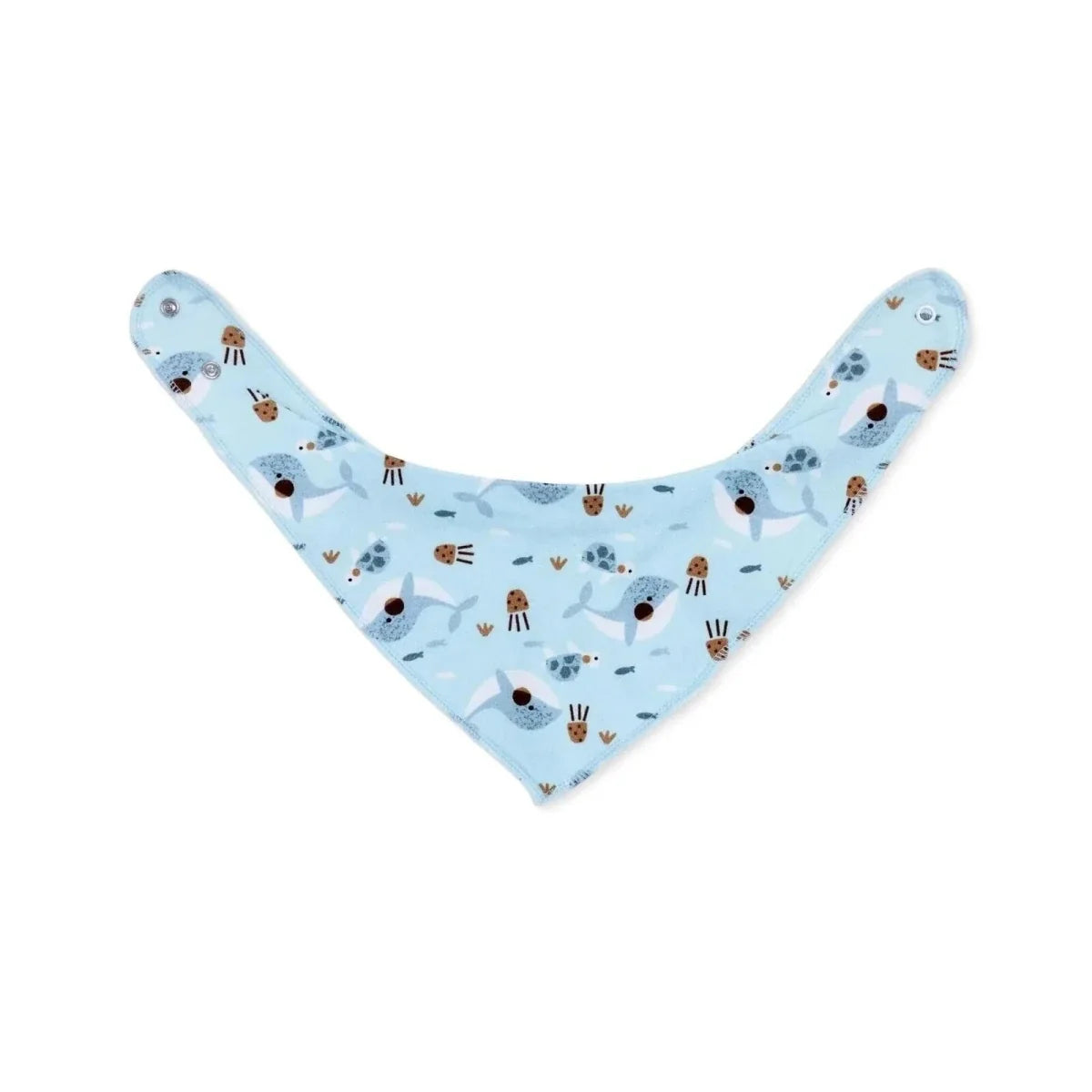 Messy Duck Printed Cotton Baby Bib Pack of 2 - Dolphin