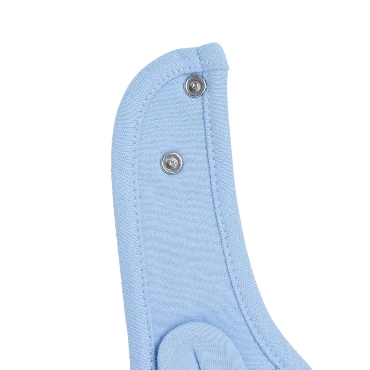 Messy Duck Embroidered Cotton Baby Bib with Ears - Blue