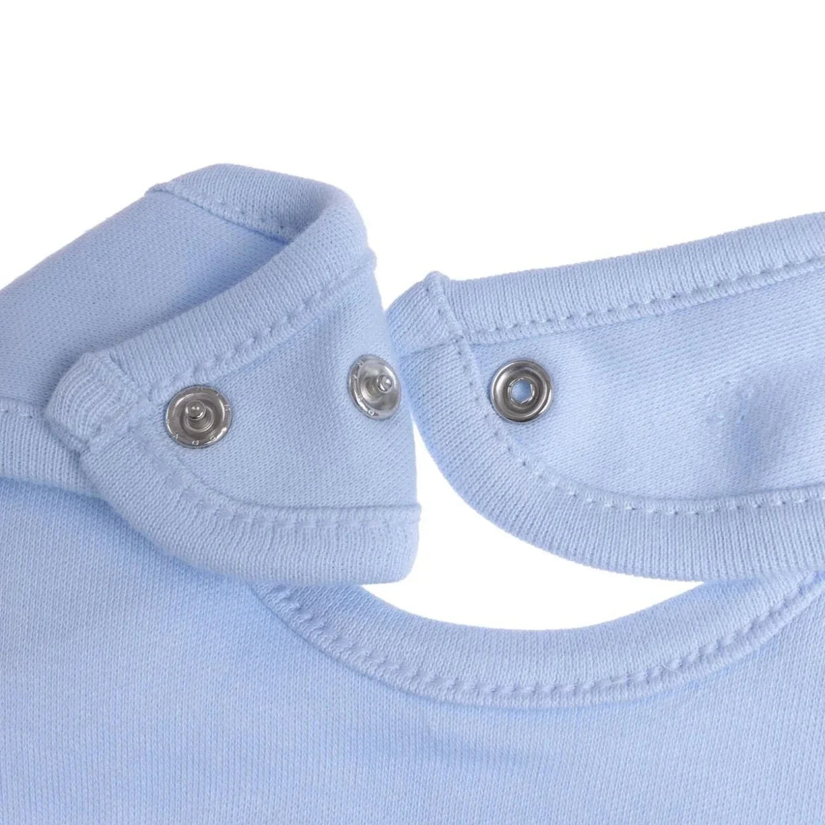 Messy Duck Embroidered Cotton Baby Bib with Ears - Blue