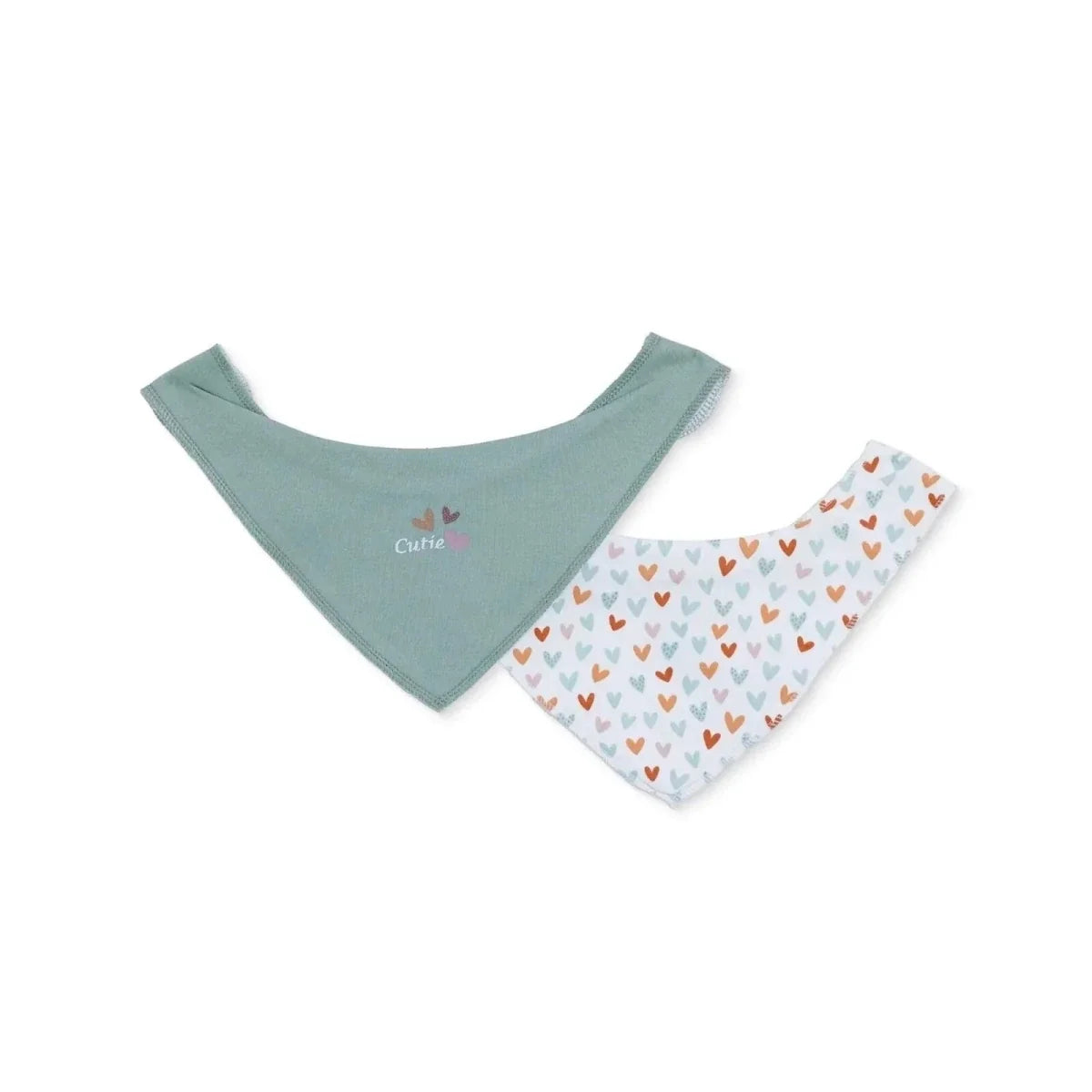 Messy Duck Bandana Baby Bibs Pack of 2 - Little Hearts