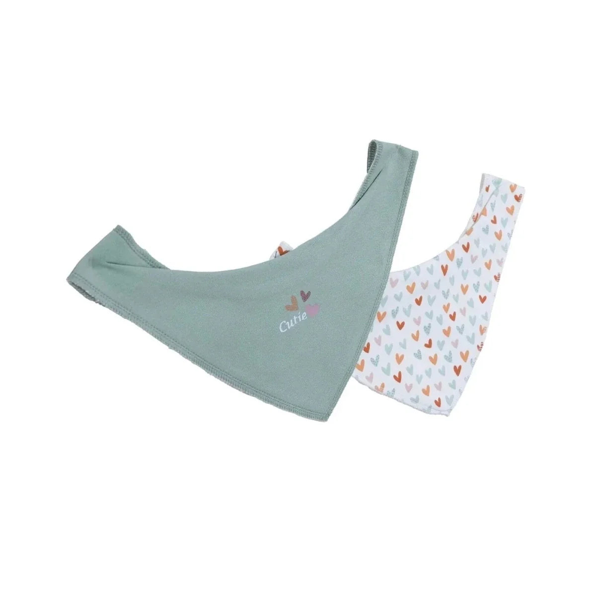 Messy Duck Bandana Baby Bibs Pack of 2 - Little Hearts