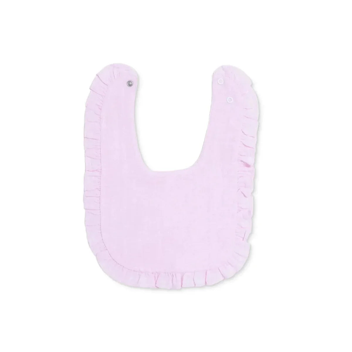 Messy Duck Frilled Muslin Baby Bib - Baby Pink