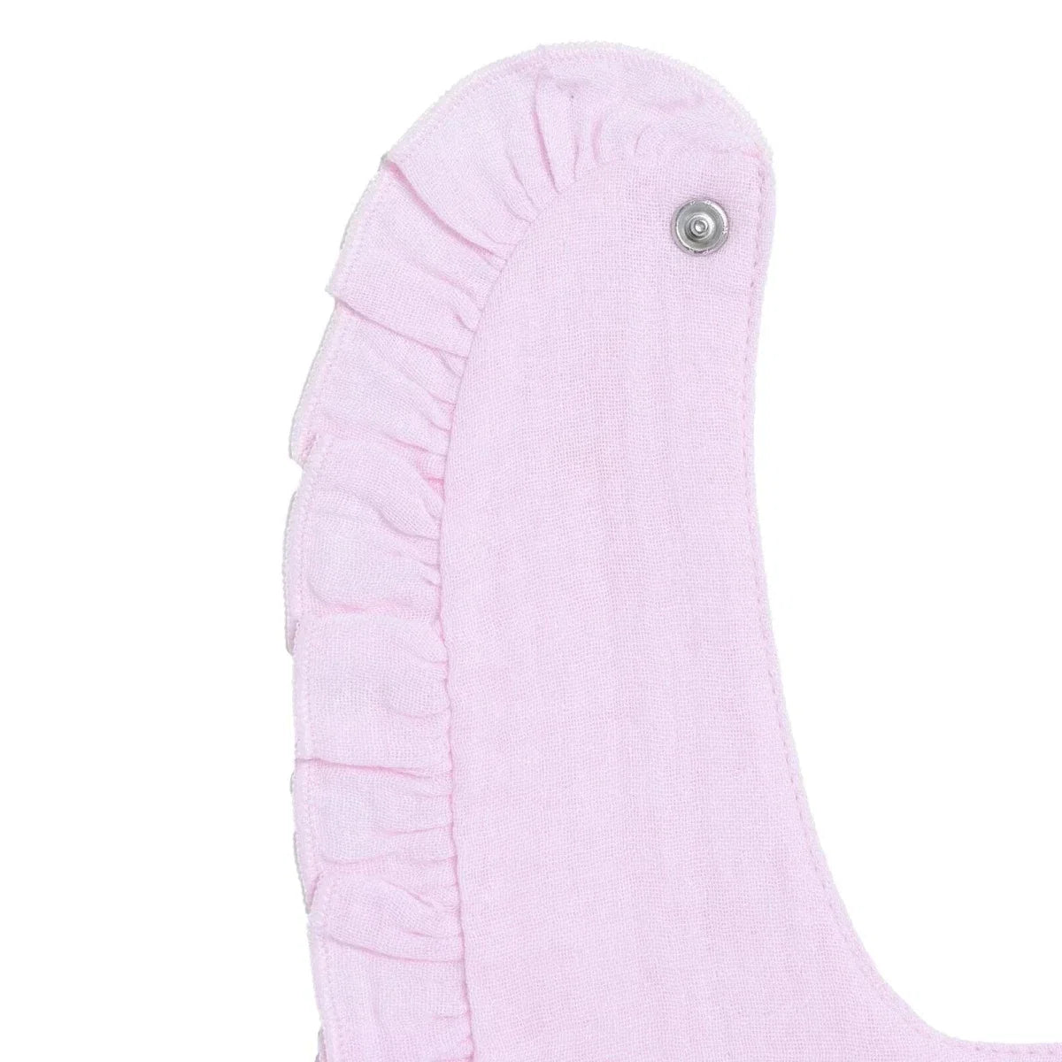 Messy Duck Frilled Muslin Baby Bib - Baby Pink