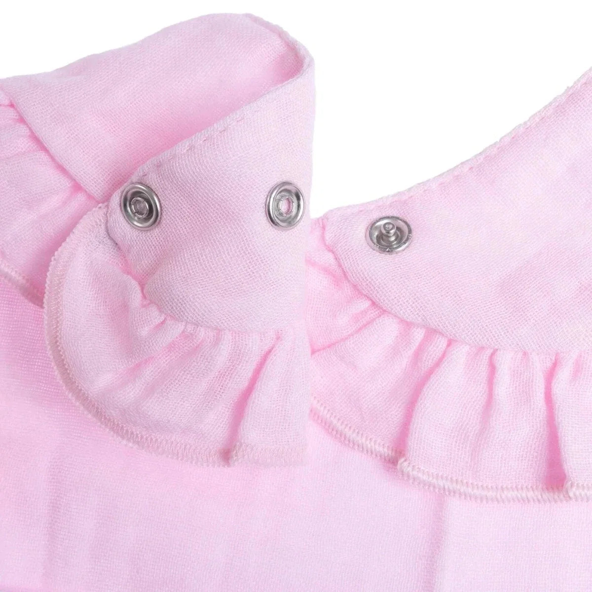 Messy Duck Frilled Muslin Baby Bib - Baby Pink