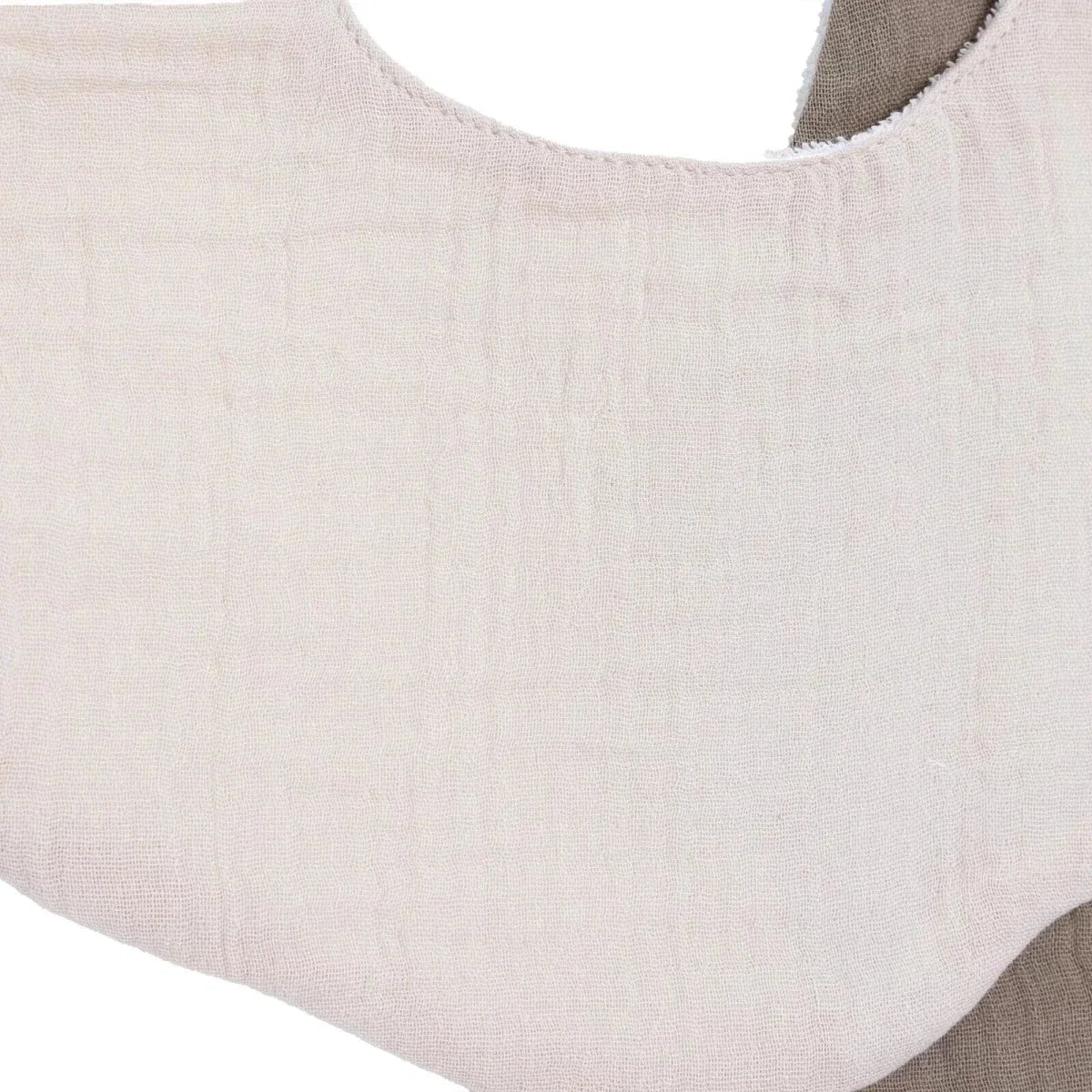 Messy Duck Muslin Petal Baby Bib Pack of 2 - Cream & Taupe