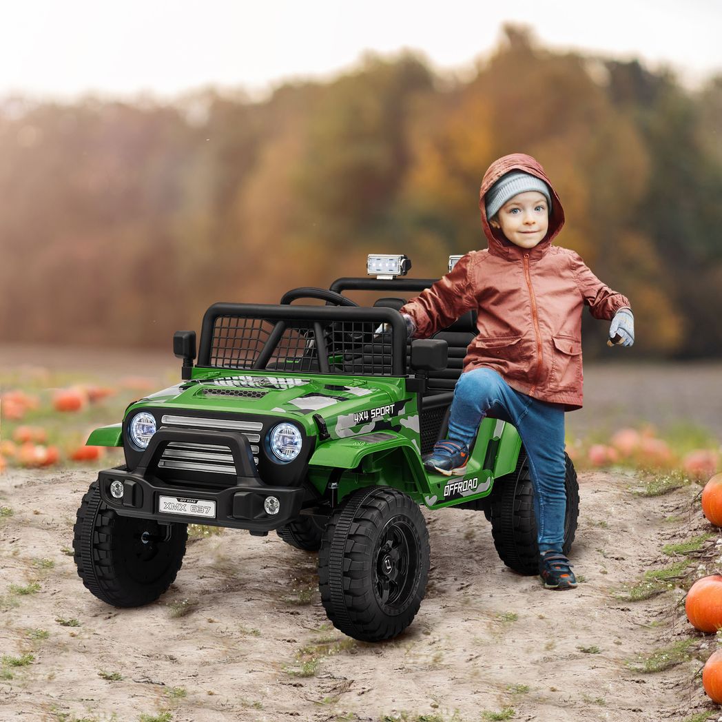 AIYAPLAY Kids Ride On Car, 12V Electric Truck w/ Suspension