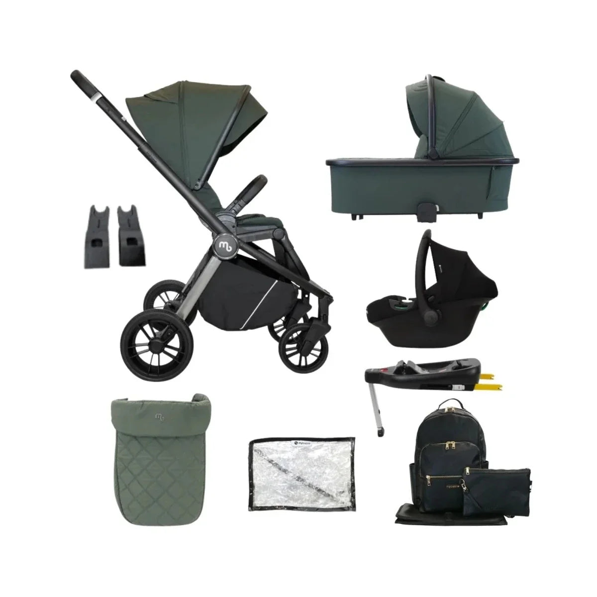 My Babiie MB450i 3-in-1 Travel System - Forest Green