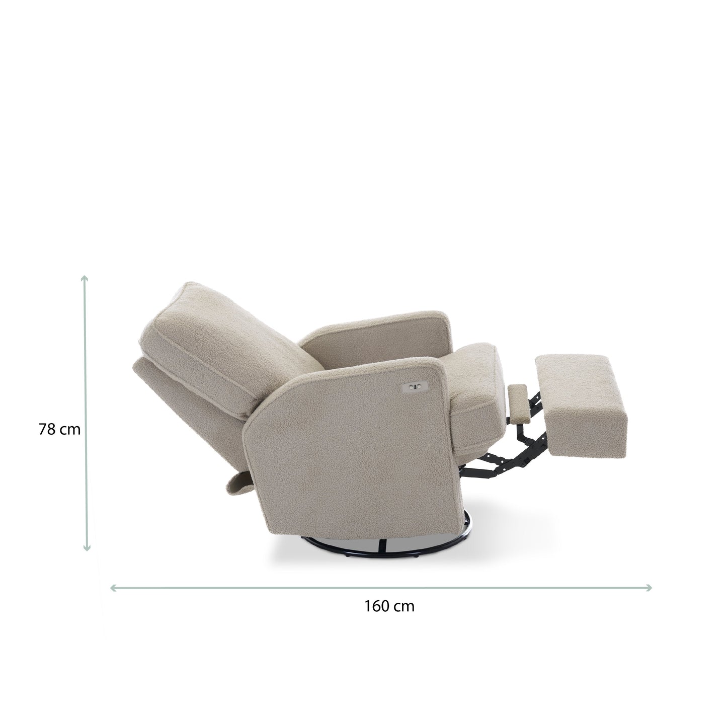 Madison Electric Swivel Glider Recliner Chair - Teddy Fabric Truffle
