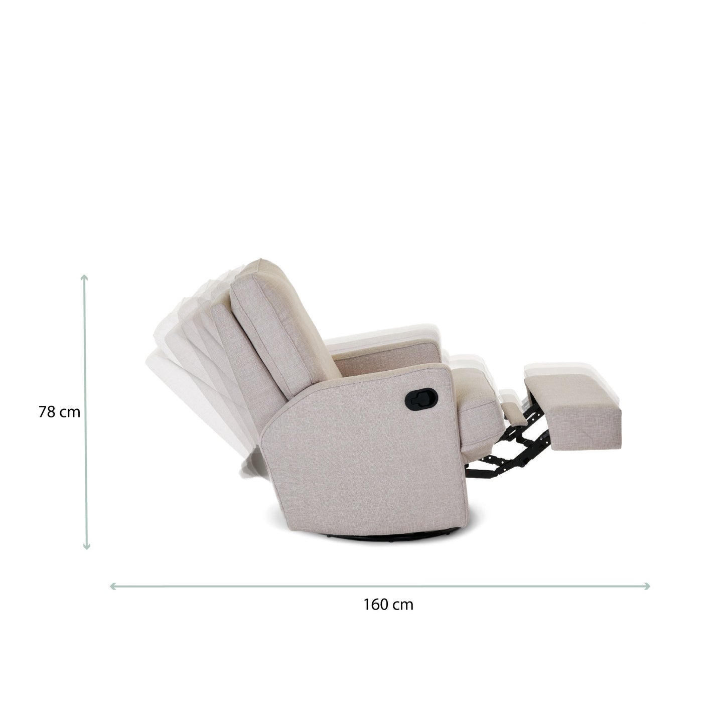 Madison Swivel Glider Recliner Chair - Oatmeal