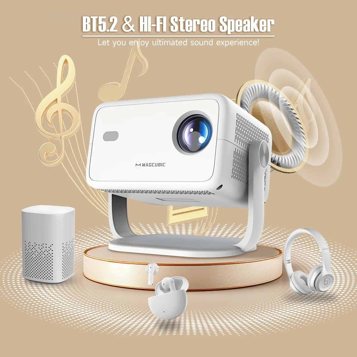 Magcubic 4K Android FHD 1080P Native Projector - Bluetooth Wifi Home Cinema