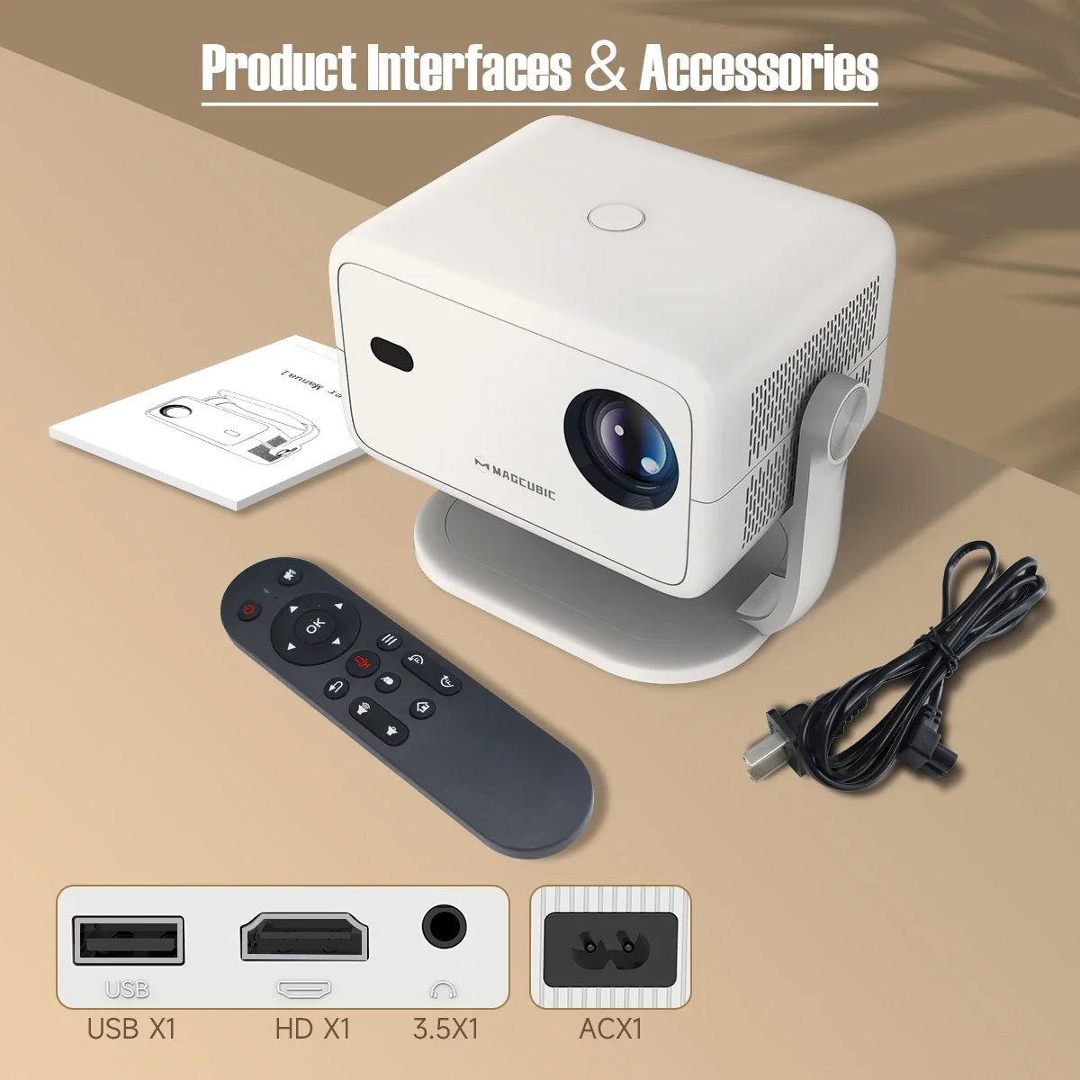 Magcubic 4K Android FHD 1080P Native Projector - Bluetooth Wifi Home Cinema