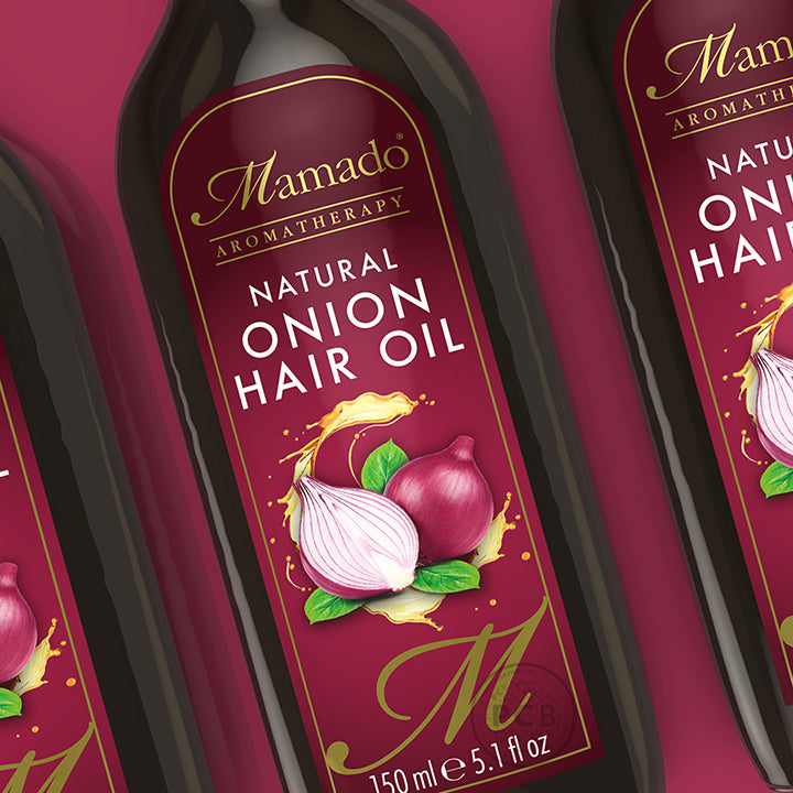 Mamado Natural Onion Hair Oil Stimulates Growth & Strengthens for All Hair Types 150 ml/5.07 oz