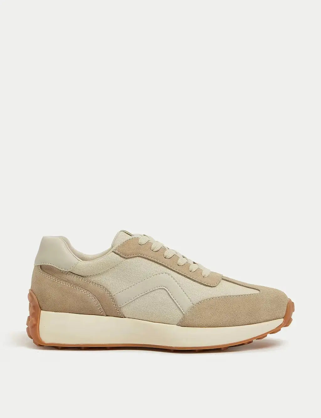 Marks and Spencer Leather Lace Up Side Detail Trainers
