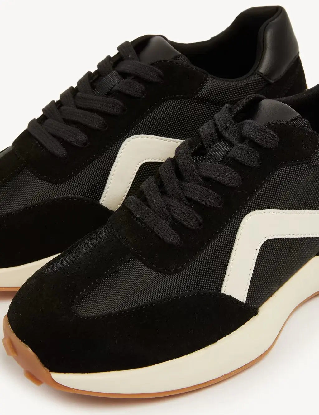 Marks and Spencer Leather Lace Up Side Detail Trainers
