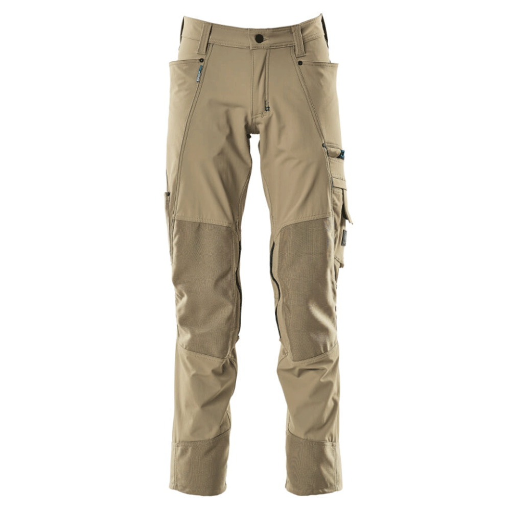 Mascot Advanced 17179 Ultimate Stretch Kneepad Work Trousers Light Khaki, 35" Waist 32" Leg