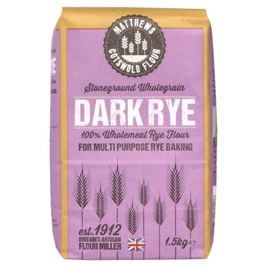 Matthews Cotswold Flour Stoneground Dark Rye 5 x 1.5kg