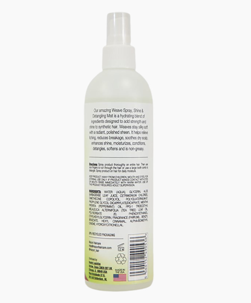 Mazuri Weave Spray Shine & Detangling Mist Adds Shine & Detangles for Weaves, Wigs & Braids 355ml/12 oz