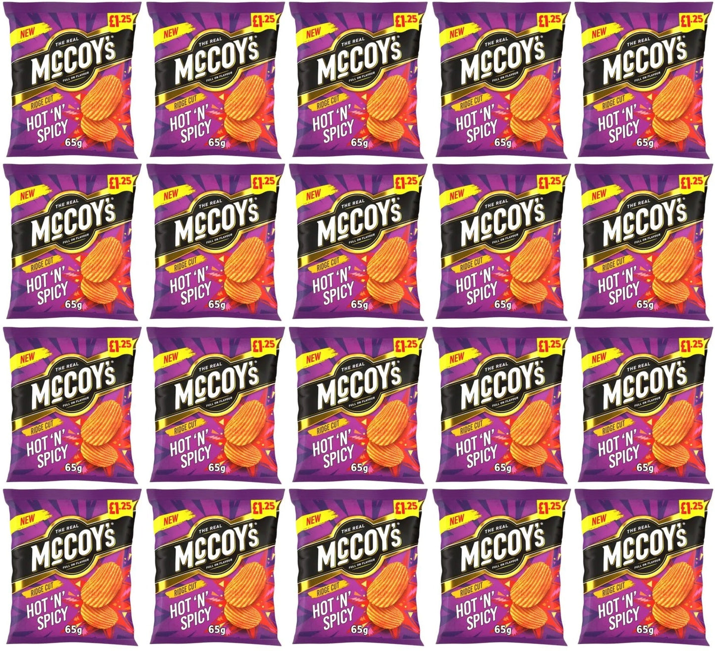 20 x Mccoys Hot N Spicy - 65GM