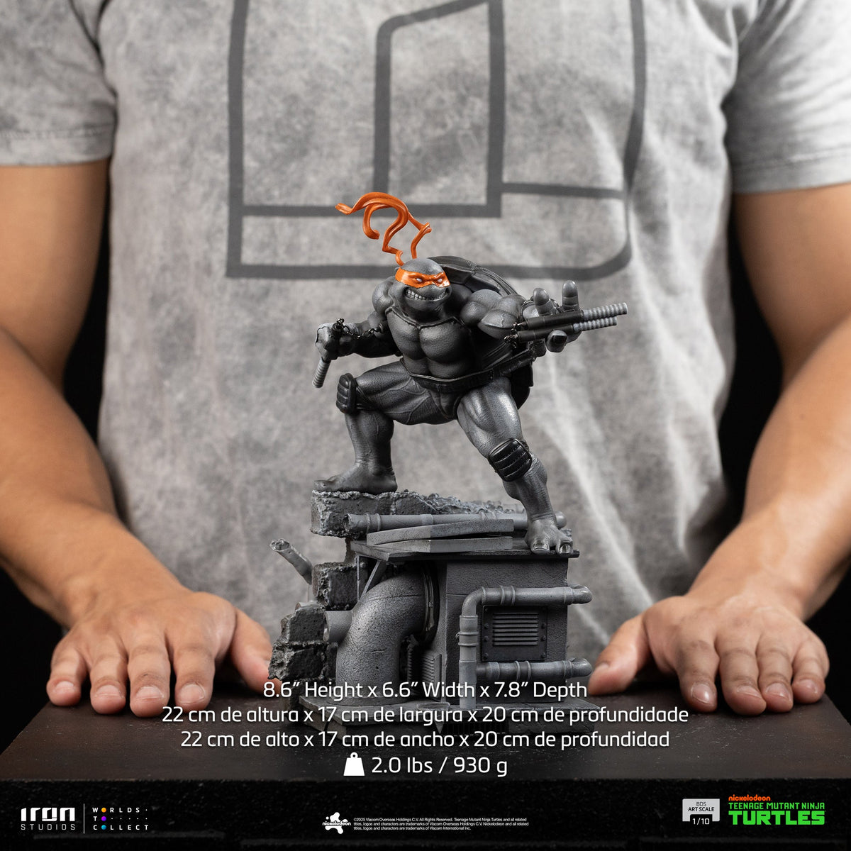 Statue Michelangelo (Black and White Variant) - Teenage Mutant Ninja Turtles - BDS Art Scale 1/10 - Iron Studios