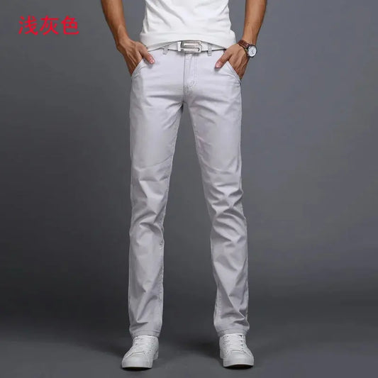 "Men's Slim Fit Cotton Chinos: 2022 Spring/Autumn Collection - Fashionable Trousers in 9 Colors, Including Plus Sizes | Brand Clothing