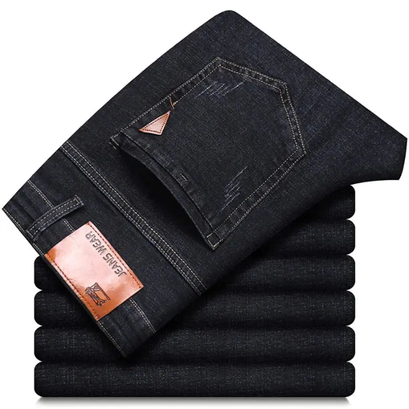 Men's Soft Business Denim Trousers – Light Luxury Stretch Slim Fit