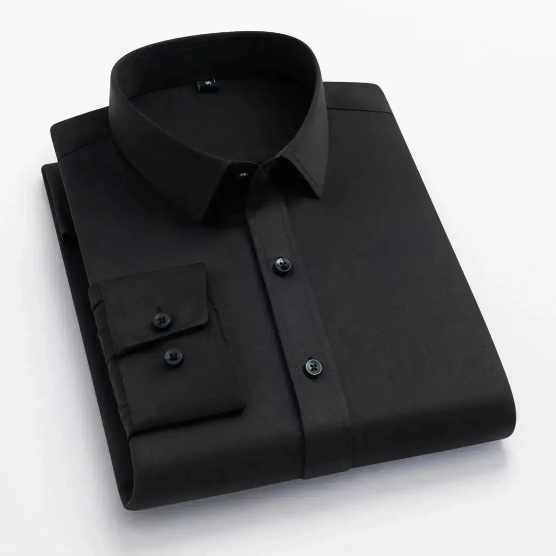 Men's long-sleeved, non-iron, elastic dress shirt for professional work attire. Stand-up collar (55-105kg)