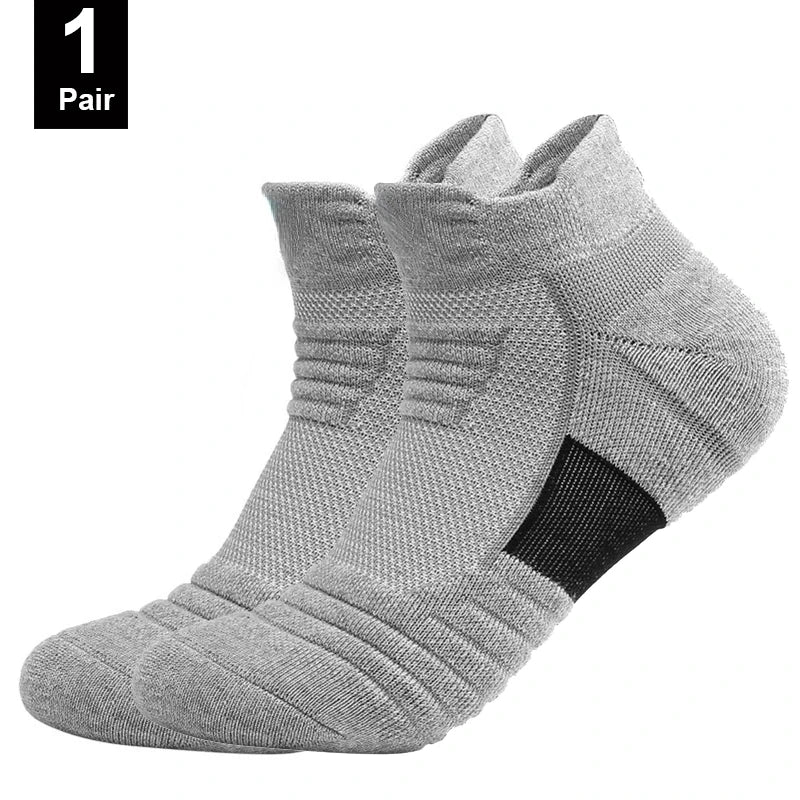 Anti-Slip Socks for Men - Breathable Cotton Sports Socks, Deodorising Grip Ankle Socks