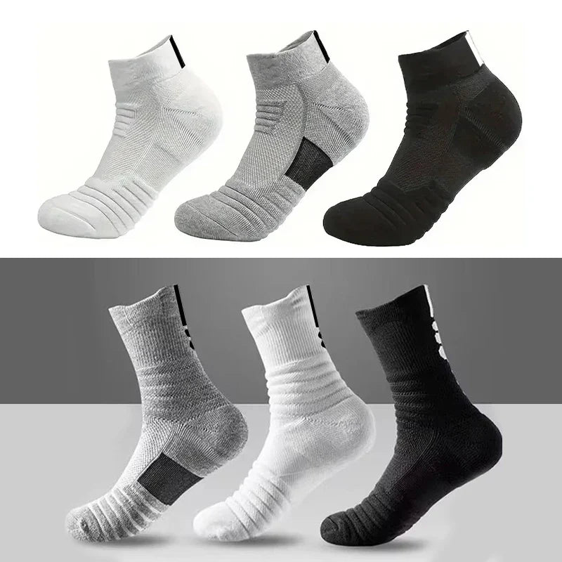 Anti-Slip Socks for Men - Breathable Cotton Sports Socks, Deodorising Grip Ankle Socks