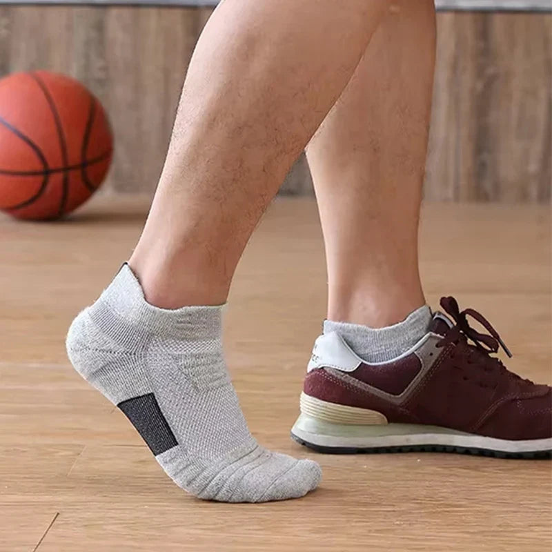 Anti-Slip Socks for Men - Breathable Cotton Sports Socks, Deodorising Grip Ankle Socks