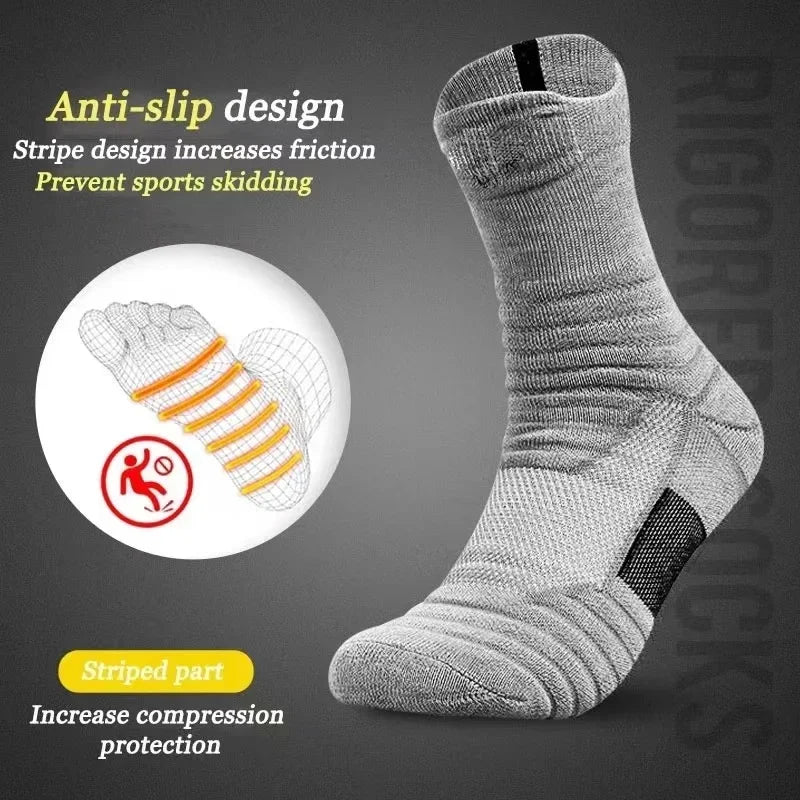 Anti-Slip Socks for Men - Breathable Cotton Sports Socks, Deodorising Grip Ankle Socks