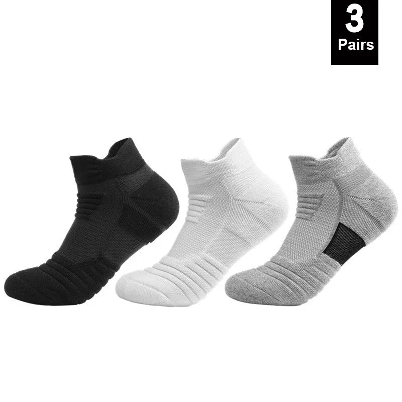 Anti-Slip Socks for Men - Breathable Cotton Sports Socks, Deodorising Grip Ankle Socks