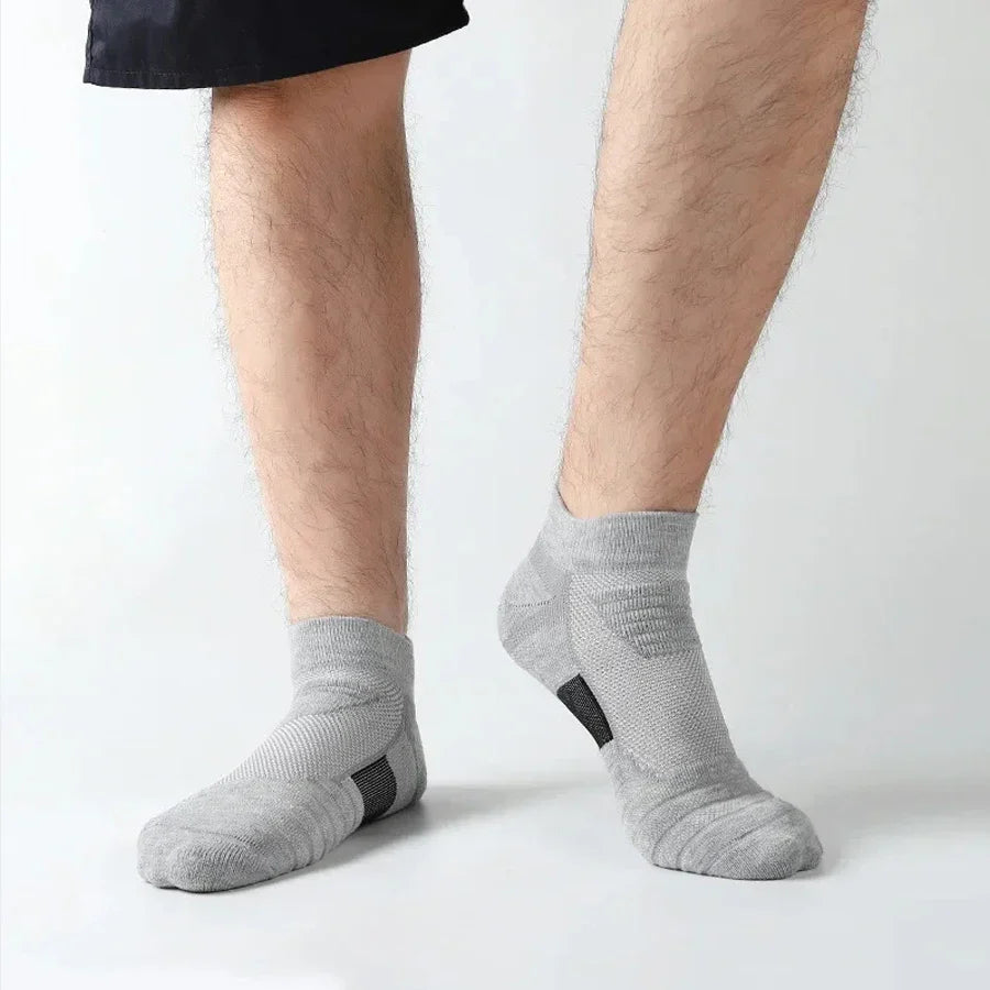 Anti-Slip Socks for Men - Breathable Cotton Sports Socks, Deodorising Grip Ankle Socks