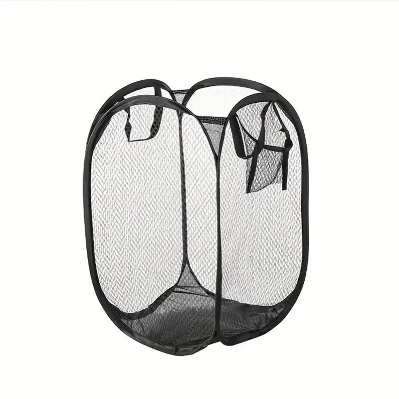 Foldable Mesh Pop-Up Laundry Basket - Large Capacity Storage, Lightweight and Portable Laundry Organizer