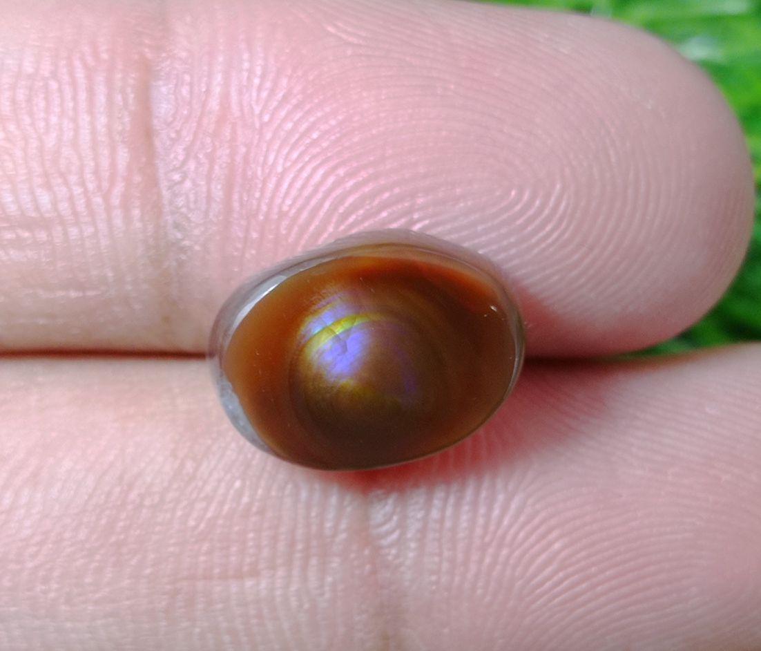 5.75ct Mexican Fire Agate,  Purple Fire Agate, Fire Agate Oval cabochon - Best gemstone Gift, Dimensions  -  14x10 mm