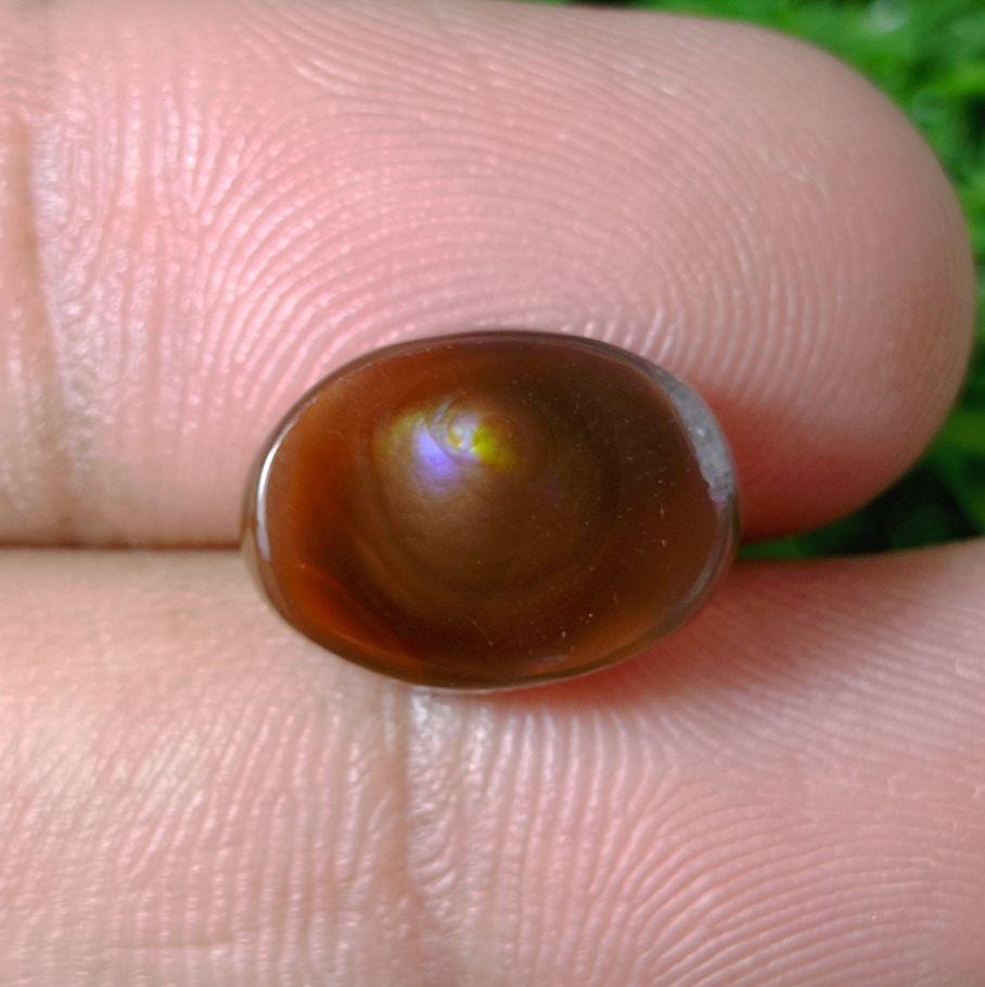 5.75ct Mexican Fire Agate,  Purple Fire Agate, Fire Agate Oval cabochon - Best gemstone Gift, Dimensions  -  14x10 mm