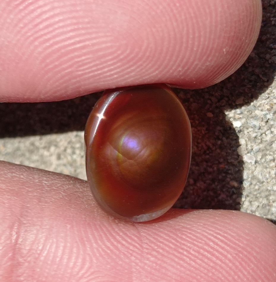 5.75ct Mexican Fire Agate,  Purple Fire Agate, Fire Agate Oval cabochon - Best gemstone Gift, Dimensions  -  14x10 mm