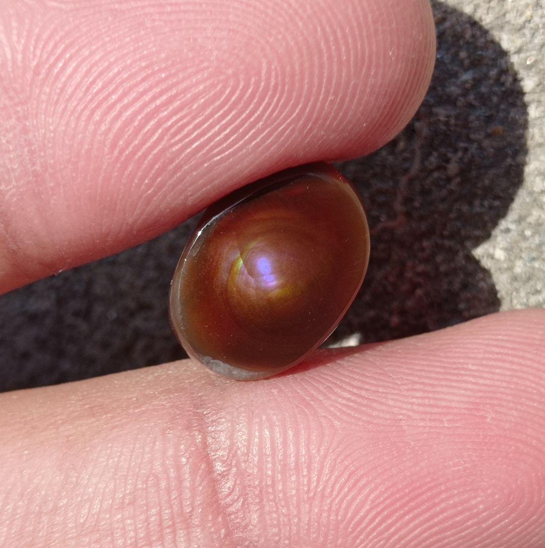 5.75ct Mexican Fire Agate,  Purple Fire Agate, Fire Agate Oval cabochon - Best gemstone Gift, Dimensions  -  14x10 mm