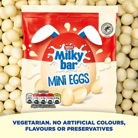 Milkybar White Chocolate Easter Mini Eggs Sharing Bag 80g (Case of 13)