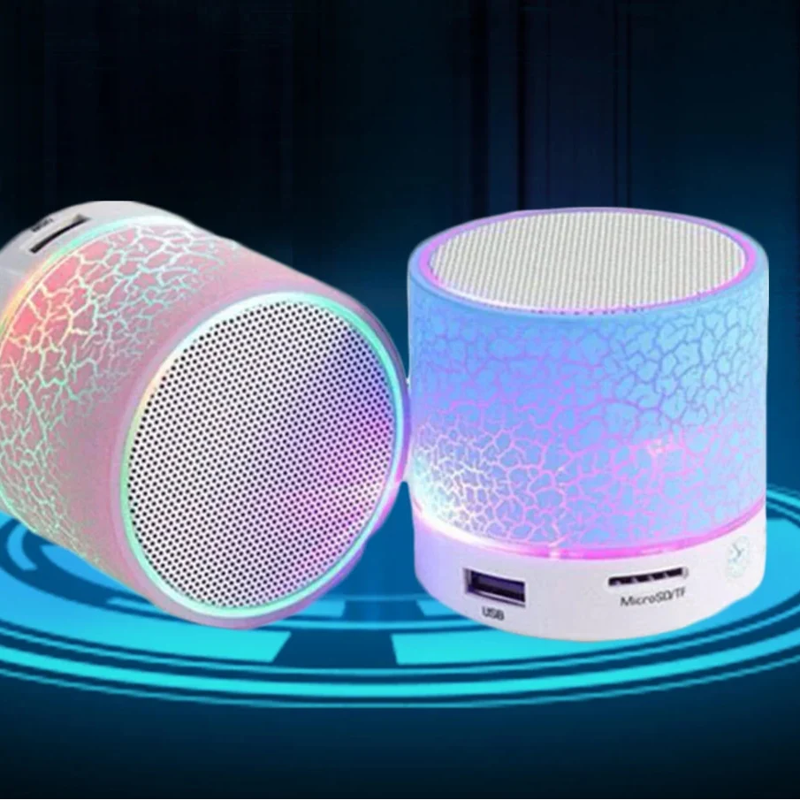 Mini Portable Audio - Wireless Bluetooth Subwoofer Speaker with Dazzling Crack LED