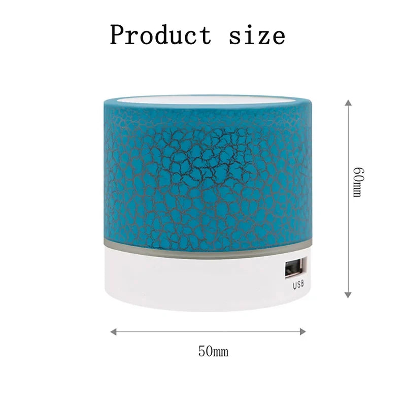 Mini Portable Audio - Wireless Bluetooth Subwoofer Speaker with Dazzling Crack LED