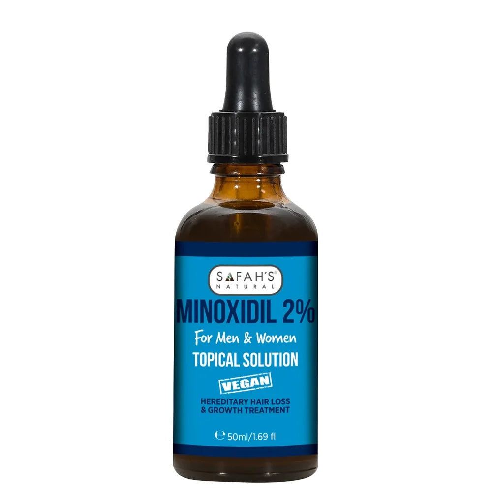 Safah's Natural Minoxidil 2% Topical Solution for Hair Regrowth & Hair Loss Treatment for Men & Women 50 ml/1.69 oz