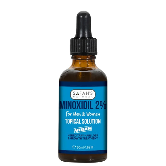 Safah's Natural Minoxidil 2% Topical Solution for Hair Regrowth & Hair Loss Treatment for Men & Women 50 ml/1.69 oz